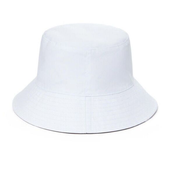 Alice + Olivia Daisy Print & Solid White Reversible Bucket Hat - Picture 4 of 12